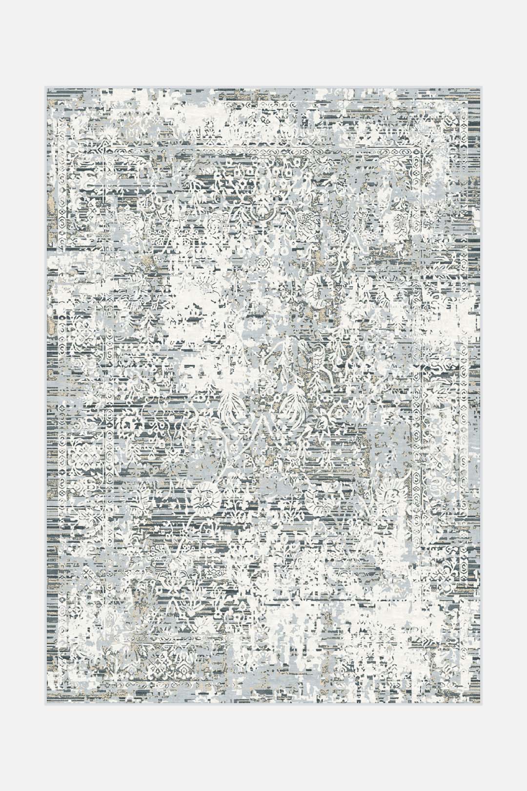 teppana-lenia-floral-teppich-waschbarer-indoor-teppich-beige-grau-modern image 1