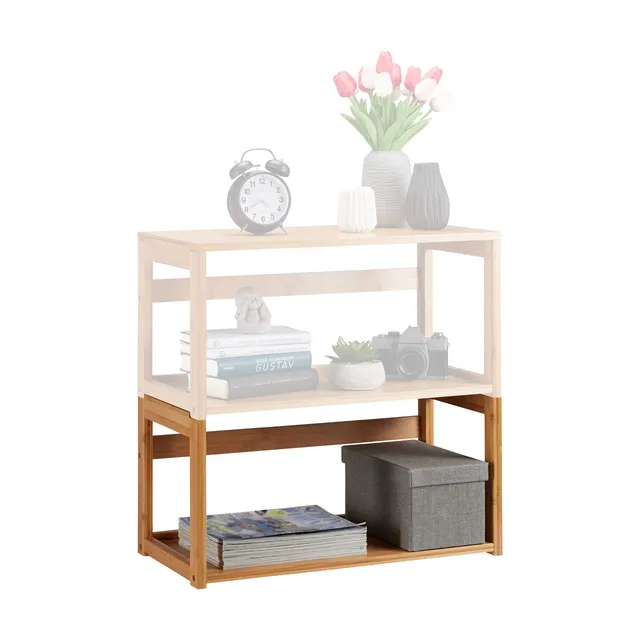 relaxdays-stapelregal-bambus-offenes-standregal-hbt-30x60x30-5-cm-natur image 1
