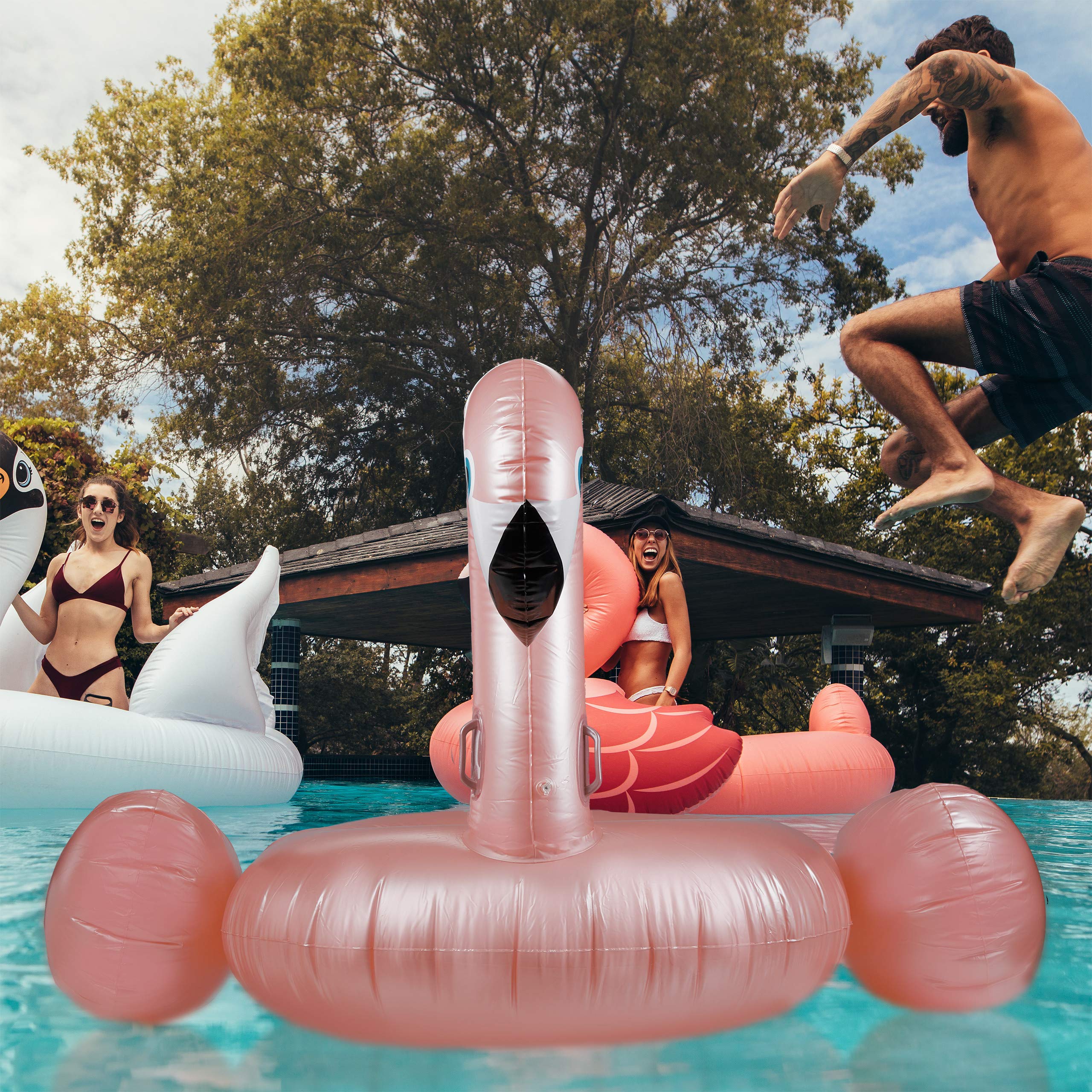 relaxdays-aufblasbarer-flamingo-xxl-ros-gold-185-cm image 2