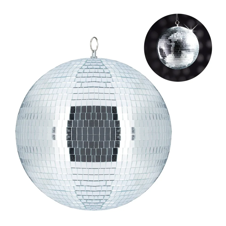 relaxdays-discokugel-spiegelkugel-silber-30-cm-zum-aufh-ngen image 1