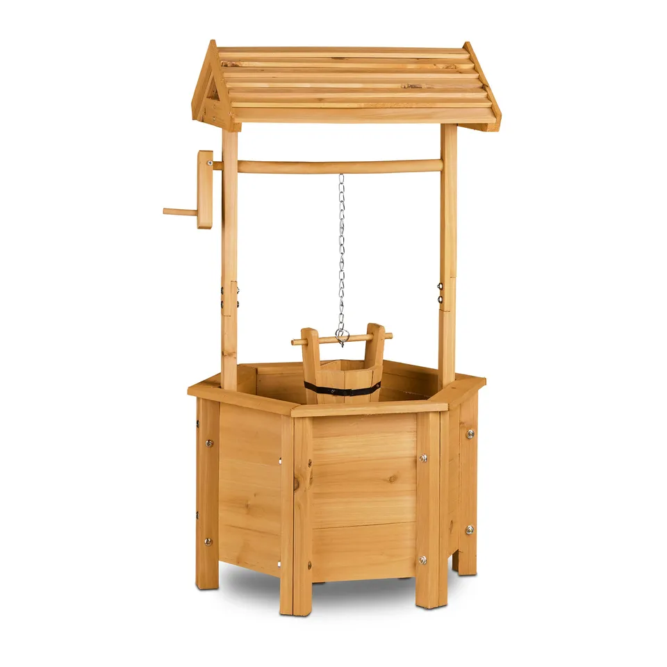 relaxdays-dekobrunnen-garten-holz-ziehbrunnen-82-x-47-x-41-cm-natur image 1