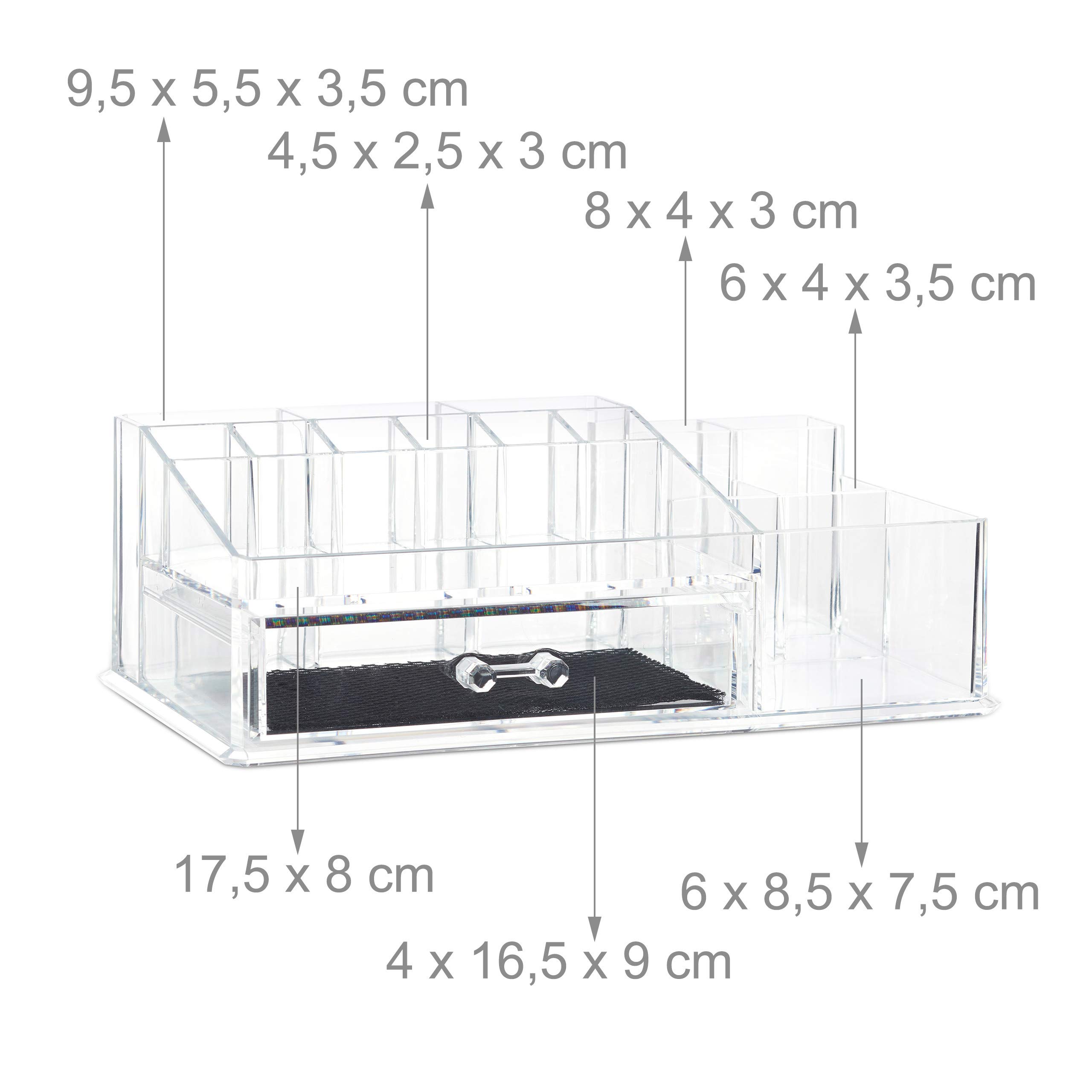 relaxdays-make-up-organizer-mit-schublade-transparent-15-f-cher image 5