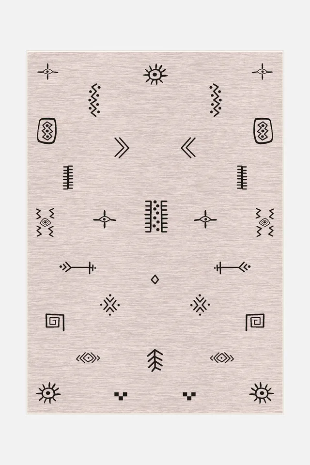 teppana-ari-rose-teppich-waschbarer-geometrisch-perser-creme image 1