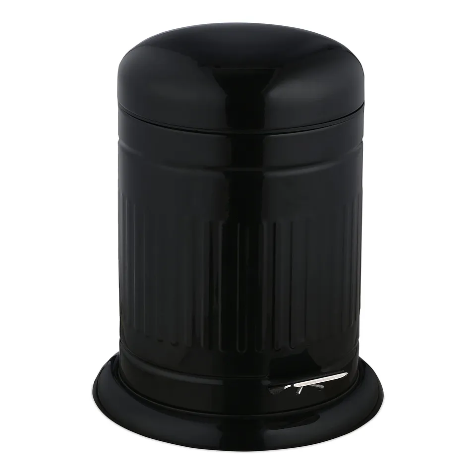 relaxdays-kosmetikeimer-5-liter-mit-treteimer-und-soft-close-in-schwarz image 1
