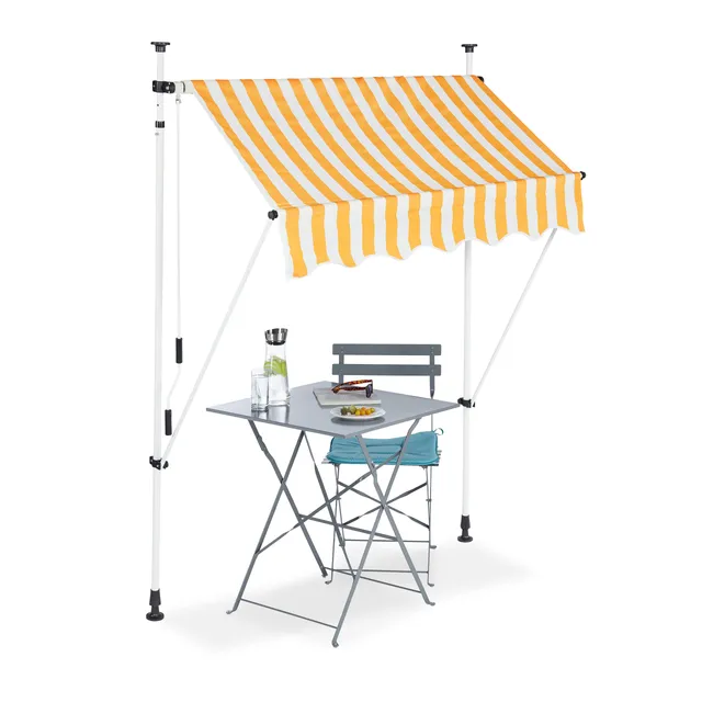 relaxdays-klemmmarkise-150-cm-gestreift-balkon-sonnenschutz-ohne-bohren image 1