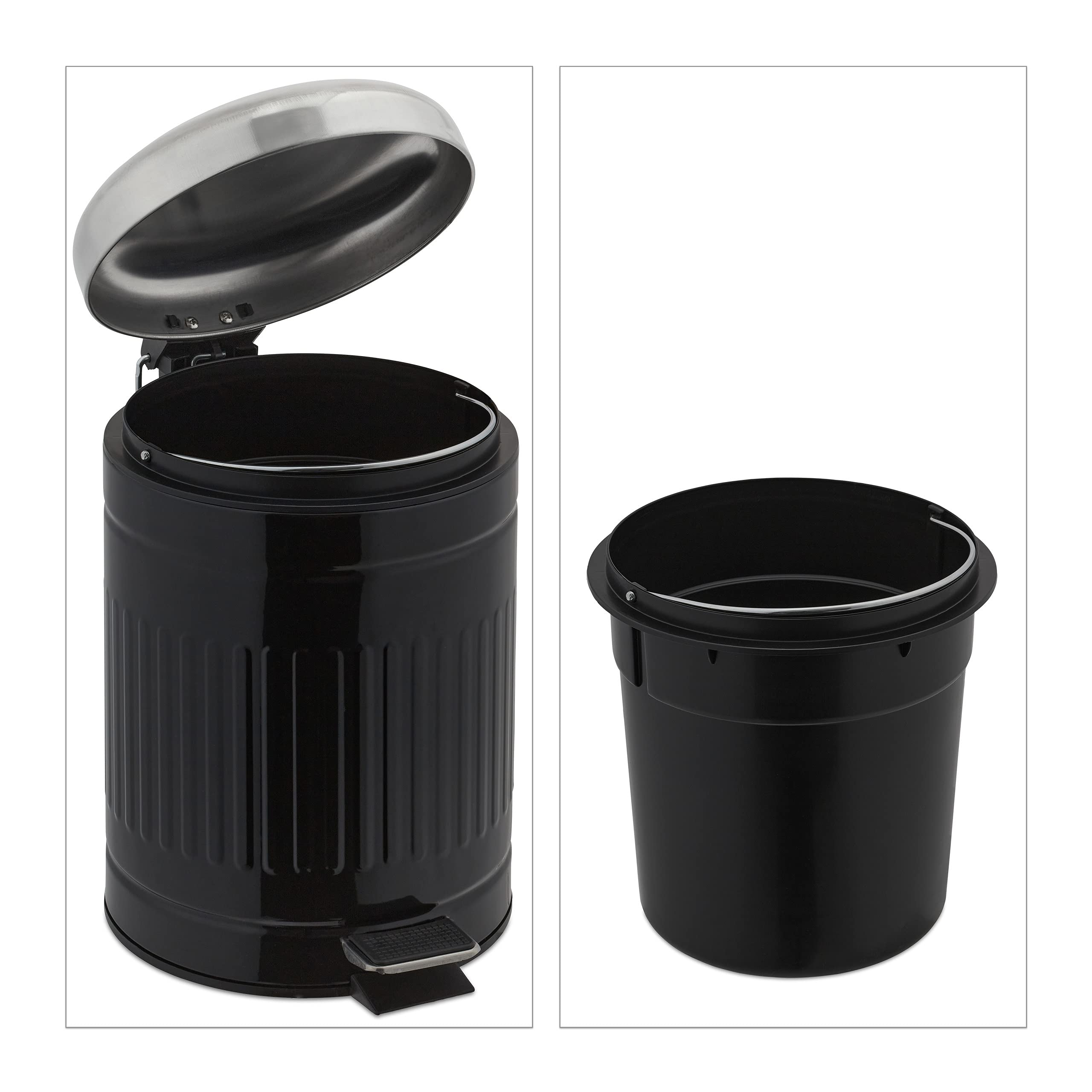 relaxdays-kosmetikeimer-5-liter-treteimer-schwarz-metall-30-x-20-5-x-25-cm image 6