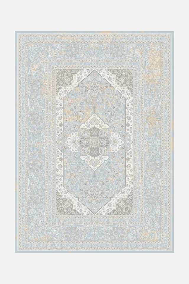 teppana-mahan-taubengrau-waschbarer-teppich-klassisch image 1