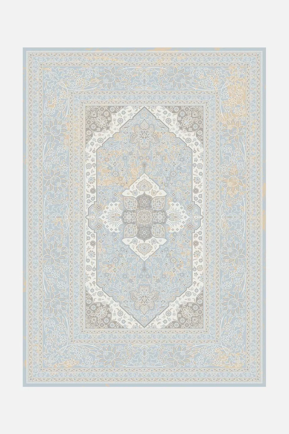 teppana-mahan-taubengrau-waschbarer-teppich-klassisch image 1