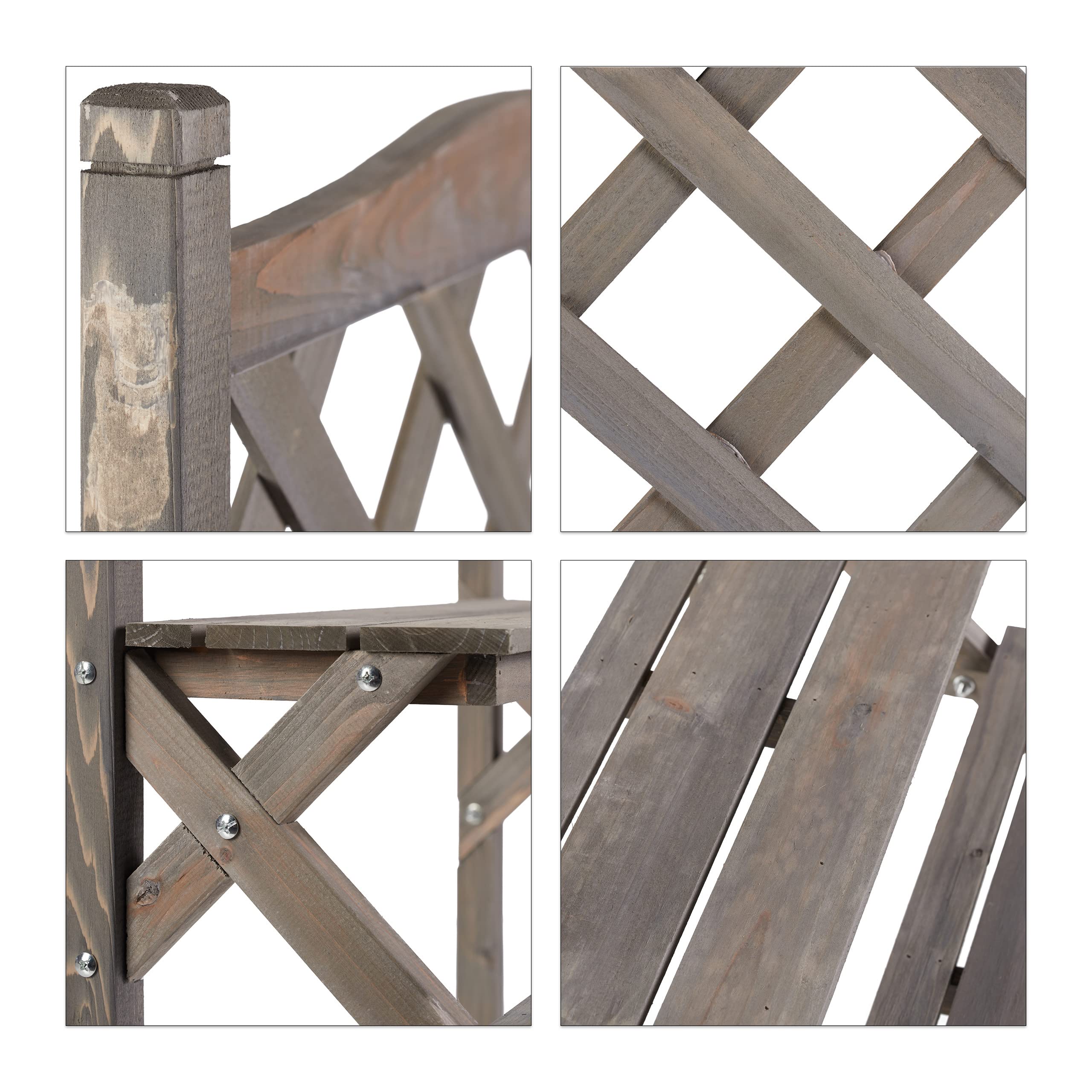 relaxdays-blumentreppe-mit-rankgitter-2-stufen-grau-holz-hbt-109x61x40-cm image 6