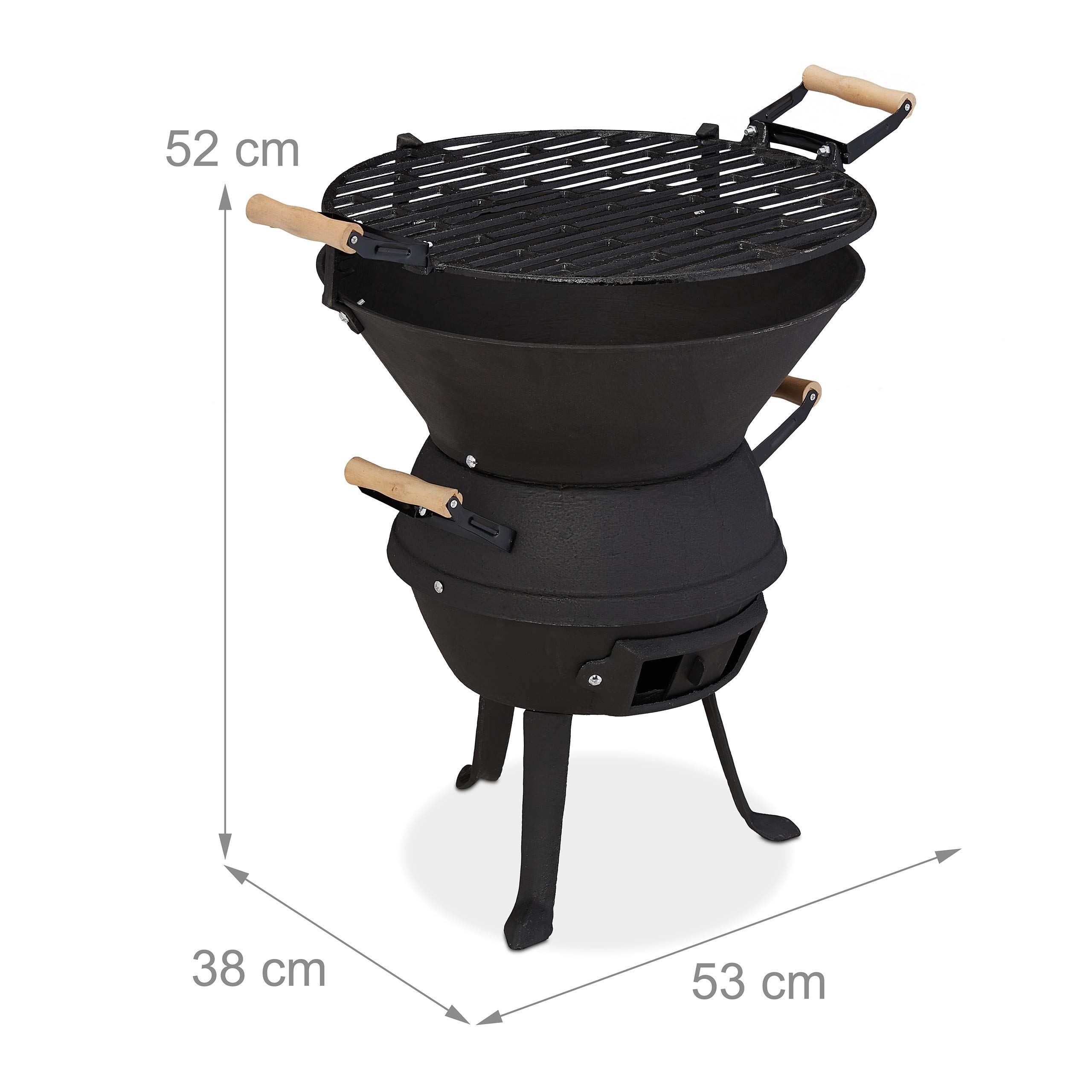 relaxdays-grillfass-holzkohlegrill-gusseisen-grill-mit-grillrost-37-cm-h-henvers image 4