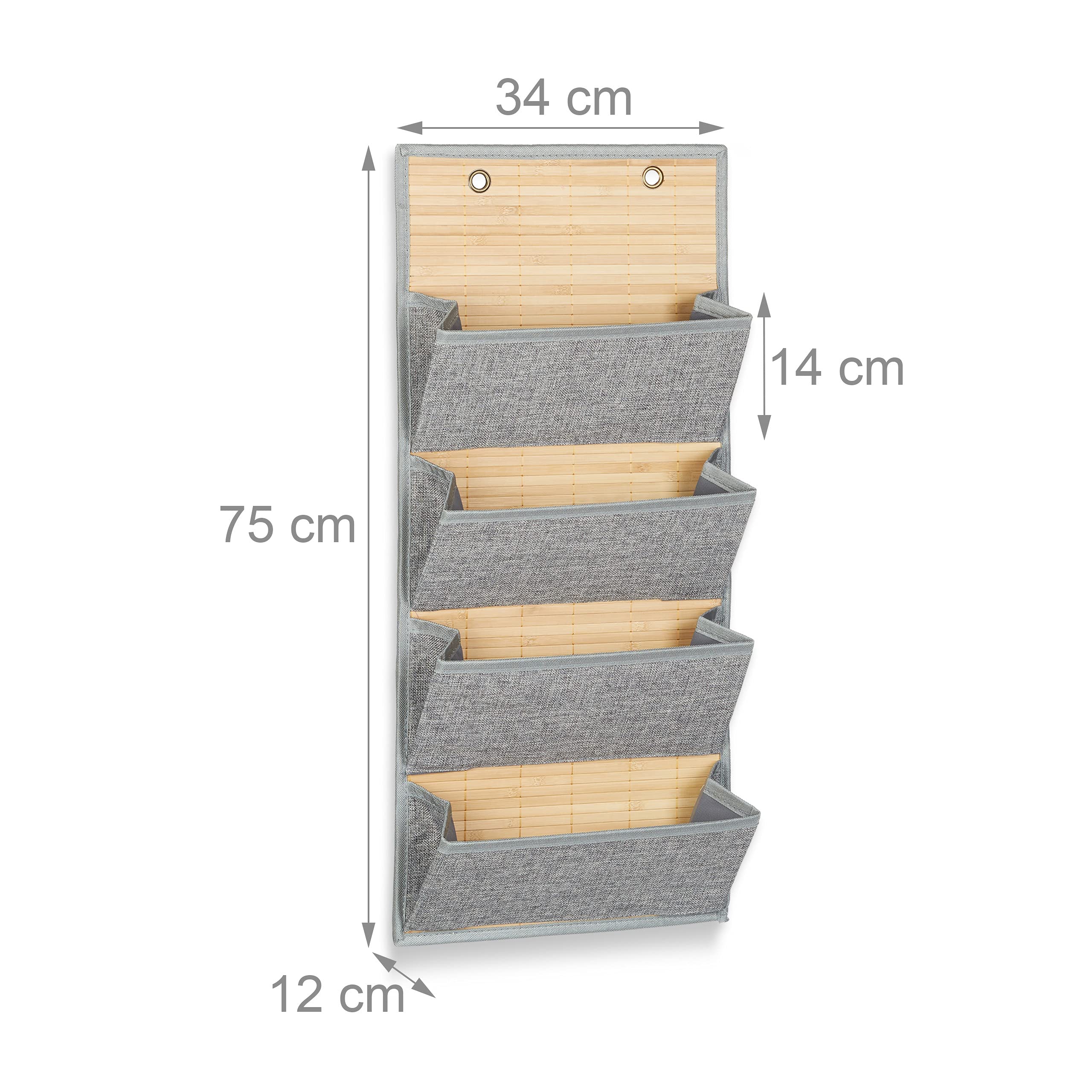 relaxdays-wandorganizer-bambus-grau-4-f-cher-75-x-34-cm image 4
