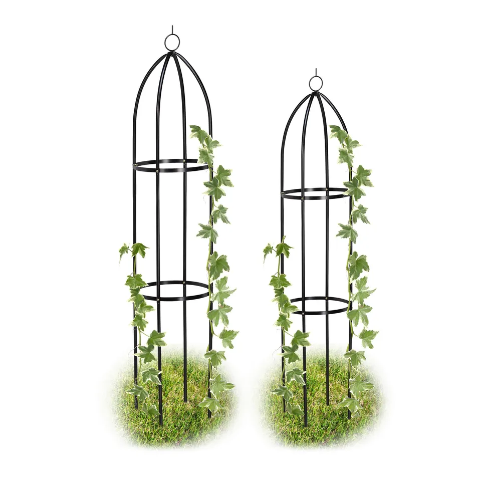 relaxdays-rankturm-2er-set-eisen-schwarz-139-cm-149-cm image 1