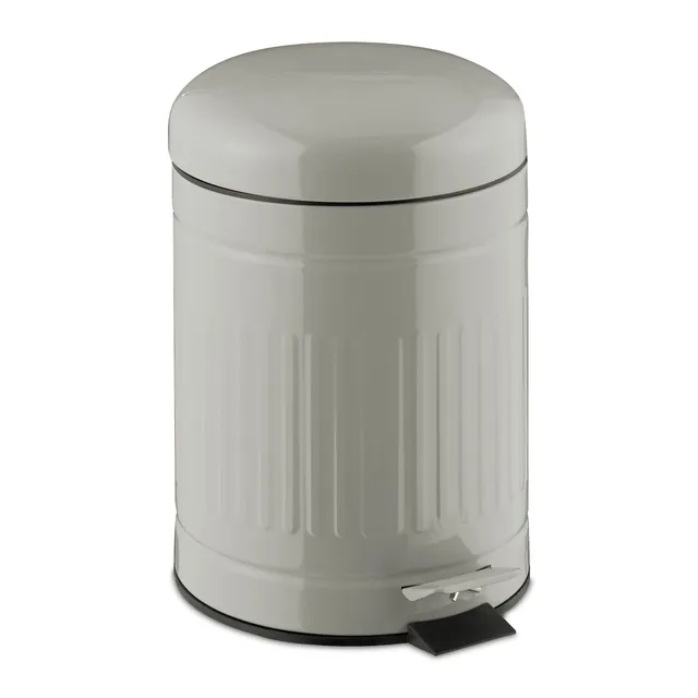 relaxdays-treteimer-5-liter-metall-hellgrau-30x20-5x26-cm image 1
