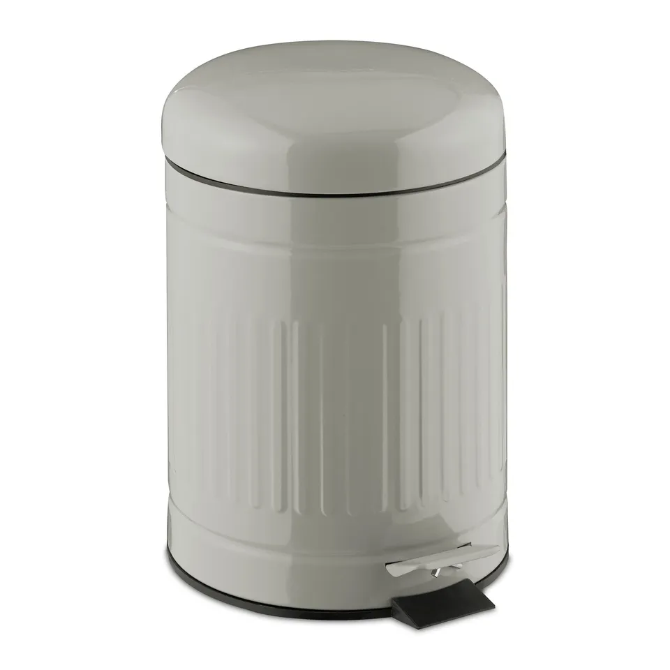relaxdays-treteimer-5-liter-metall-hellgrau-30x20-5x26-cm image 1