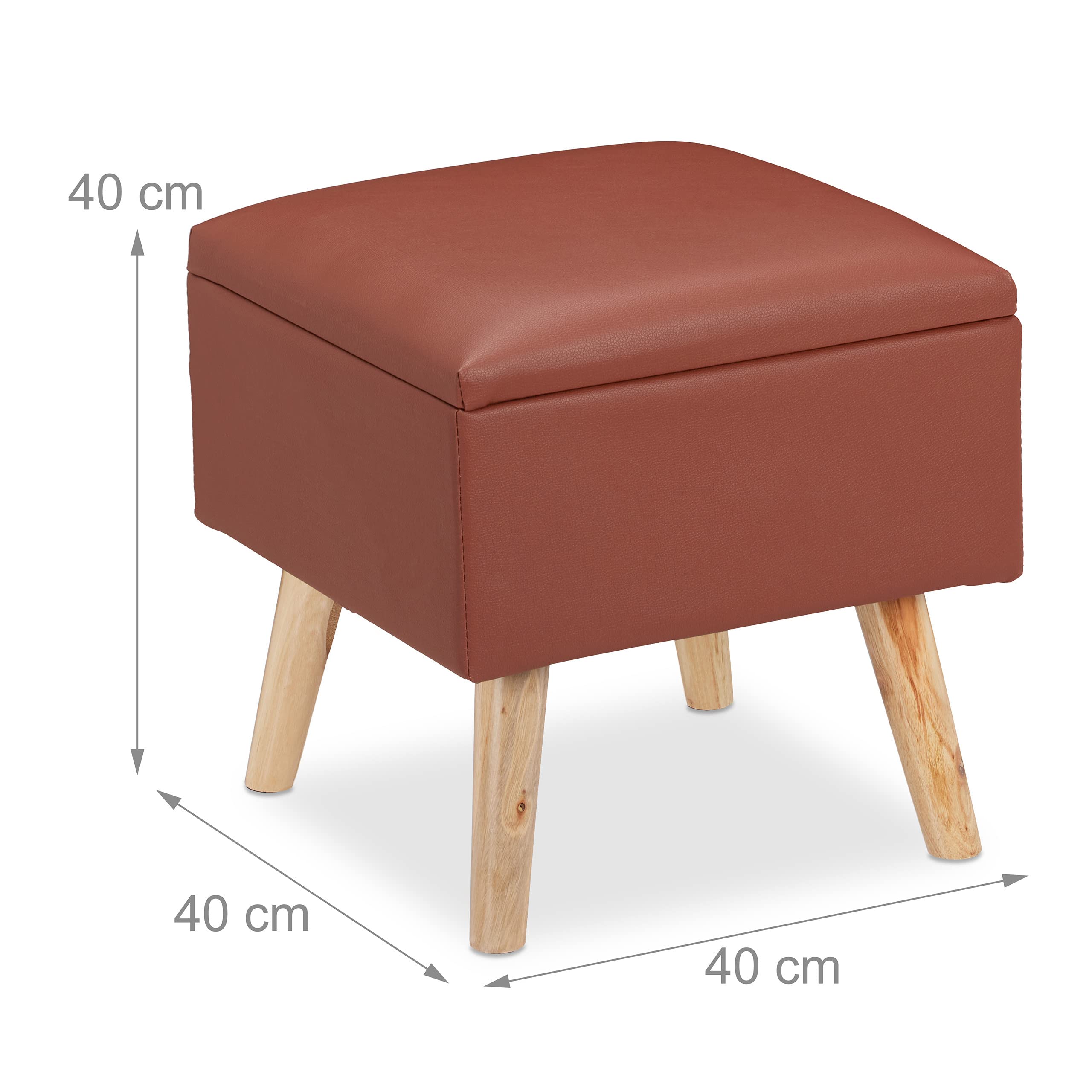 relaxdays-sitzhocker-mit-stauraum-kunstleder-40-x-40-x-40-cm-braun image 3
