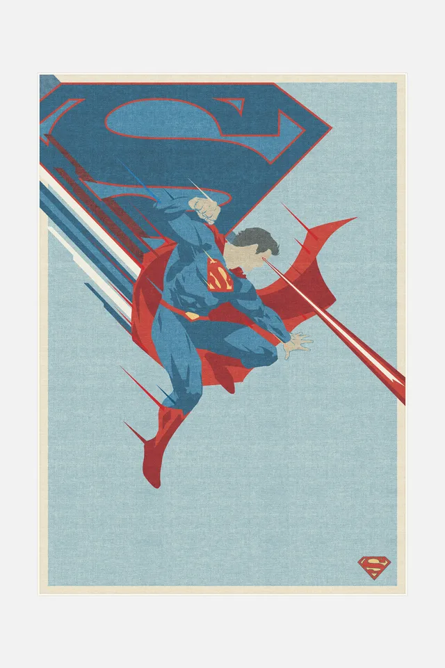 teppana-superman-laser-blau-waschbarer-kinderteppich-dc-blau image 1