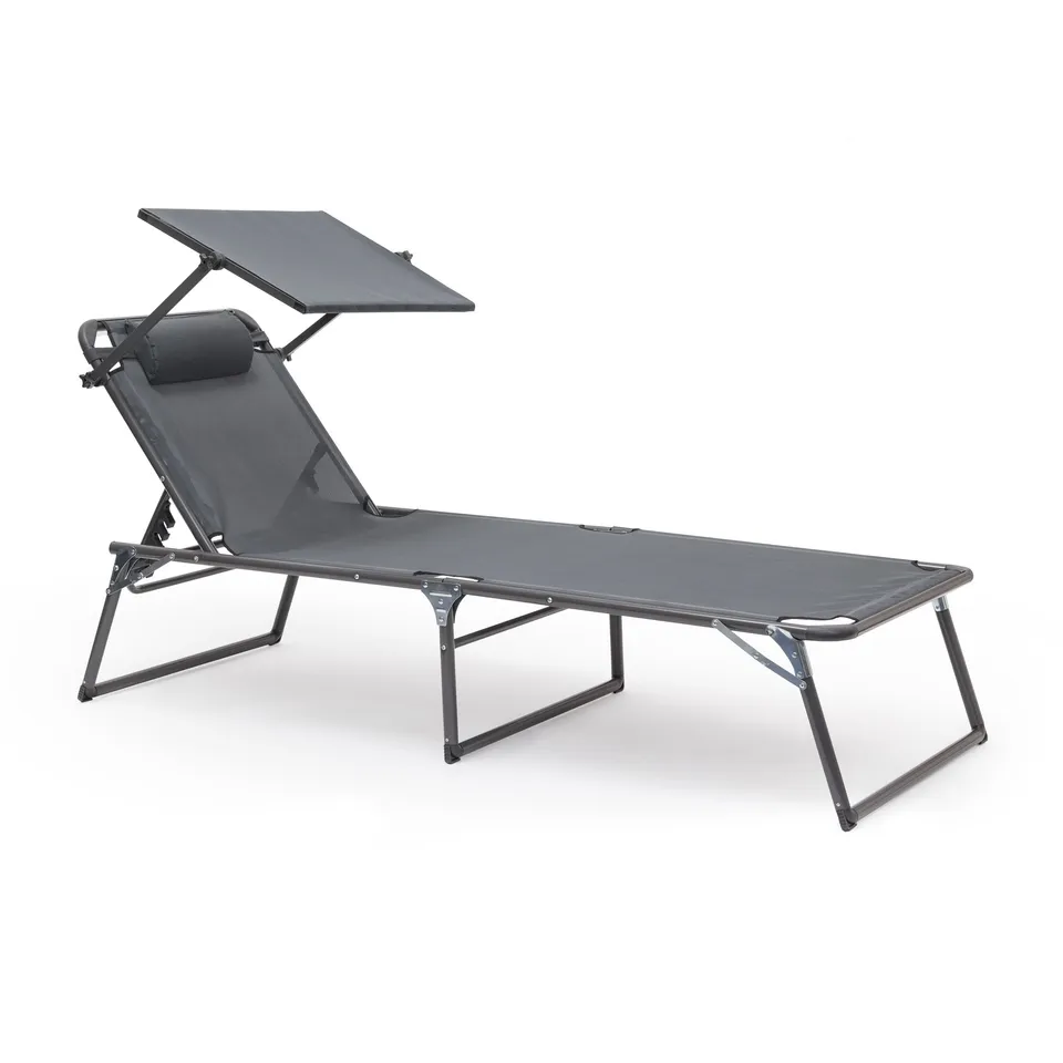 relaxdays-gartenliege-klappbar-mit-dach-anthrazit-37-x-70-x-200-cm image 1