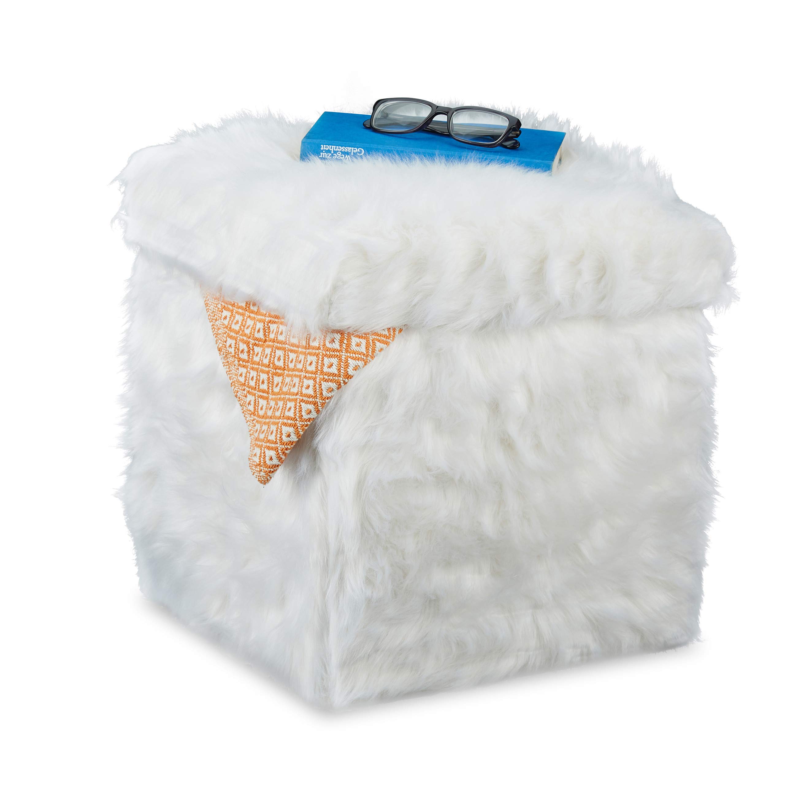 relaxdays-sitzw-rfel-fell-faltbar-40l-wei-39x38x38-cm image 1