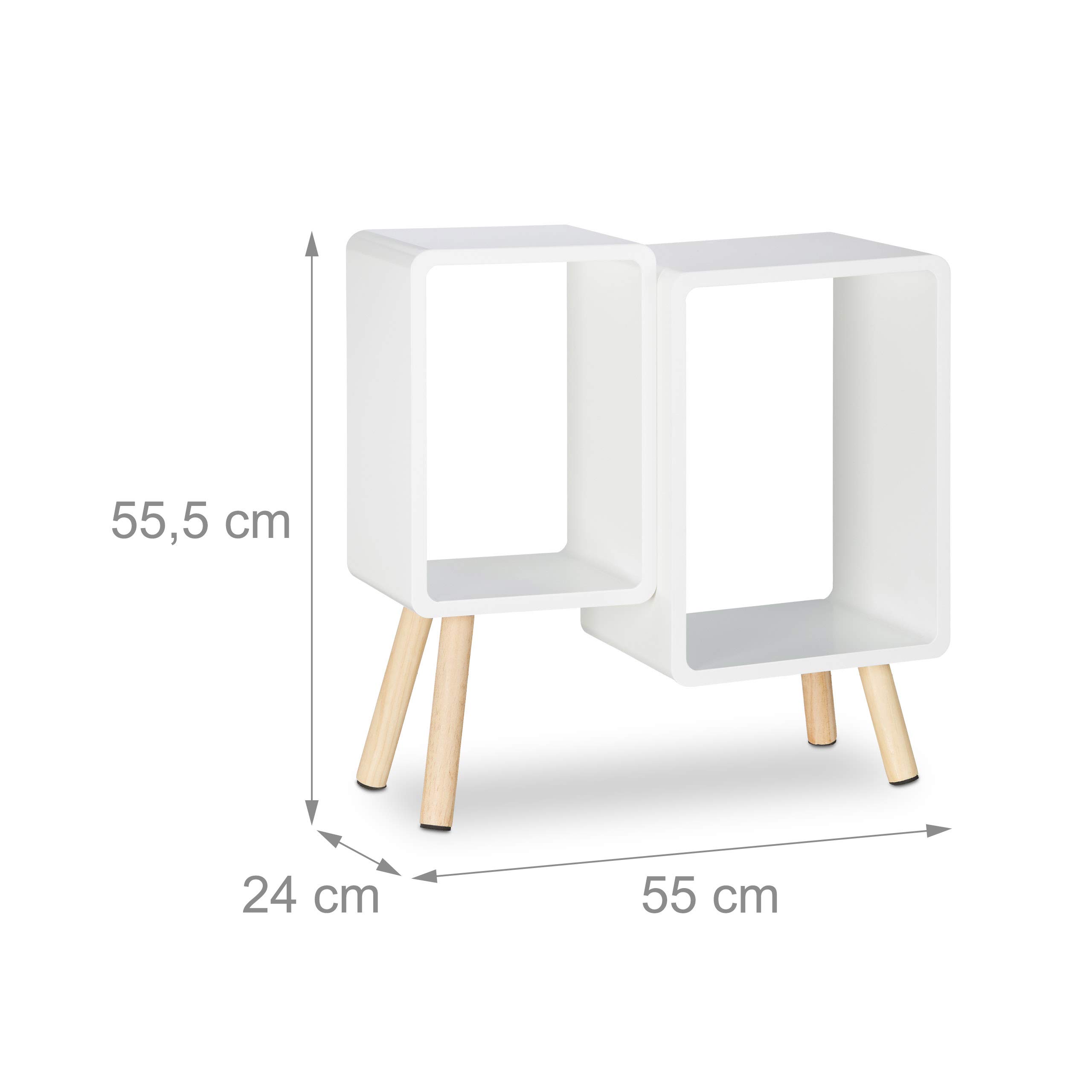 relaxdays-w-rfelregal-2-f-cher-retro-mit-holzbeinen-wei-55-5x55x24-cm image 3