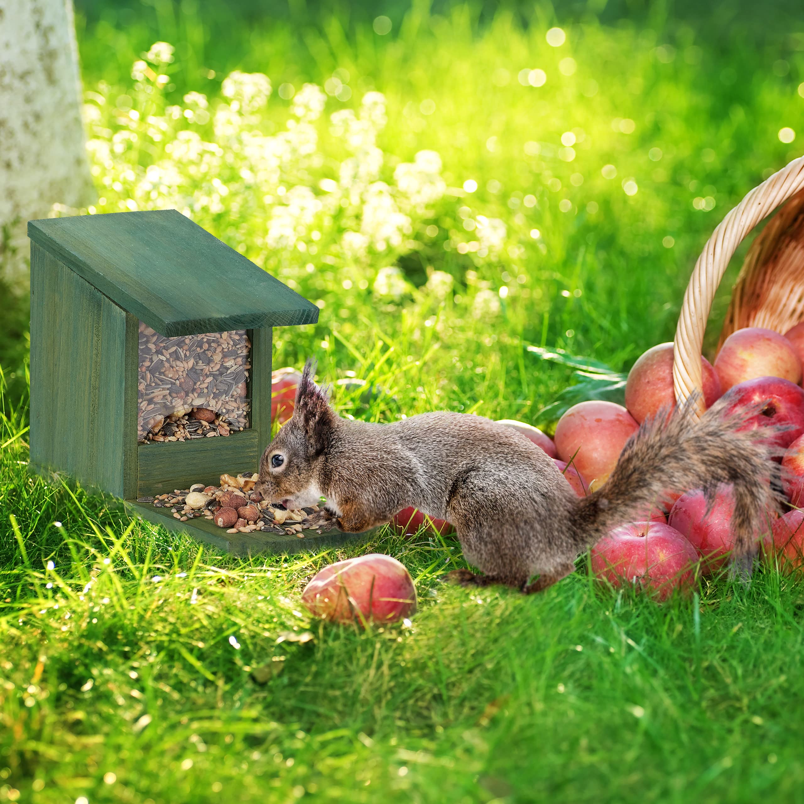relaxdays-eichh-rnchen-futterhaus-zum-aufstellen-holz-dunkelbraun-17-5-x-12-x-25 image 5