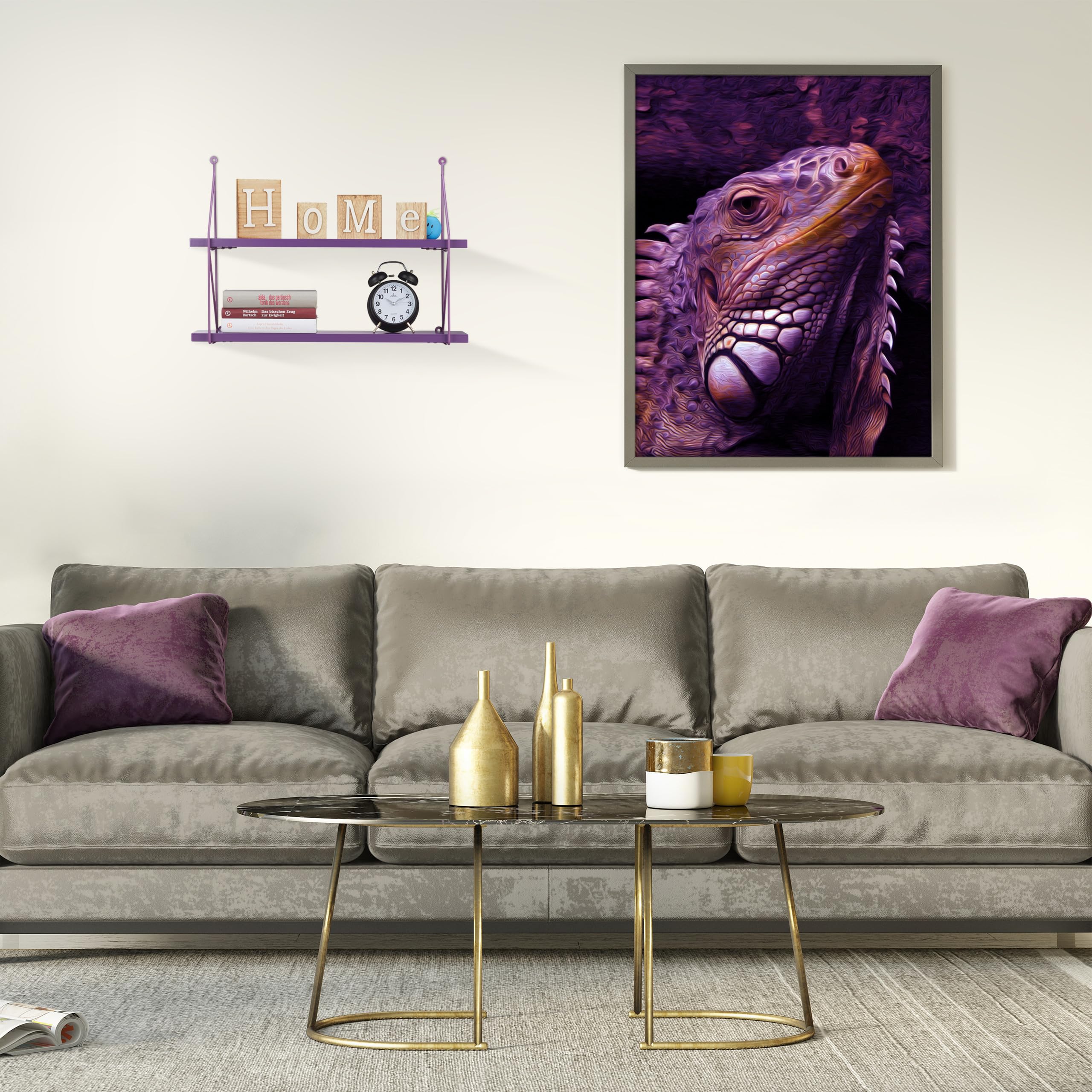 relaxdays-h-ngeregal-wand-2-ebenen-42-x-60-x-16-cm-gr-n image 2