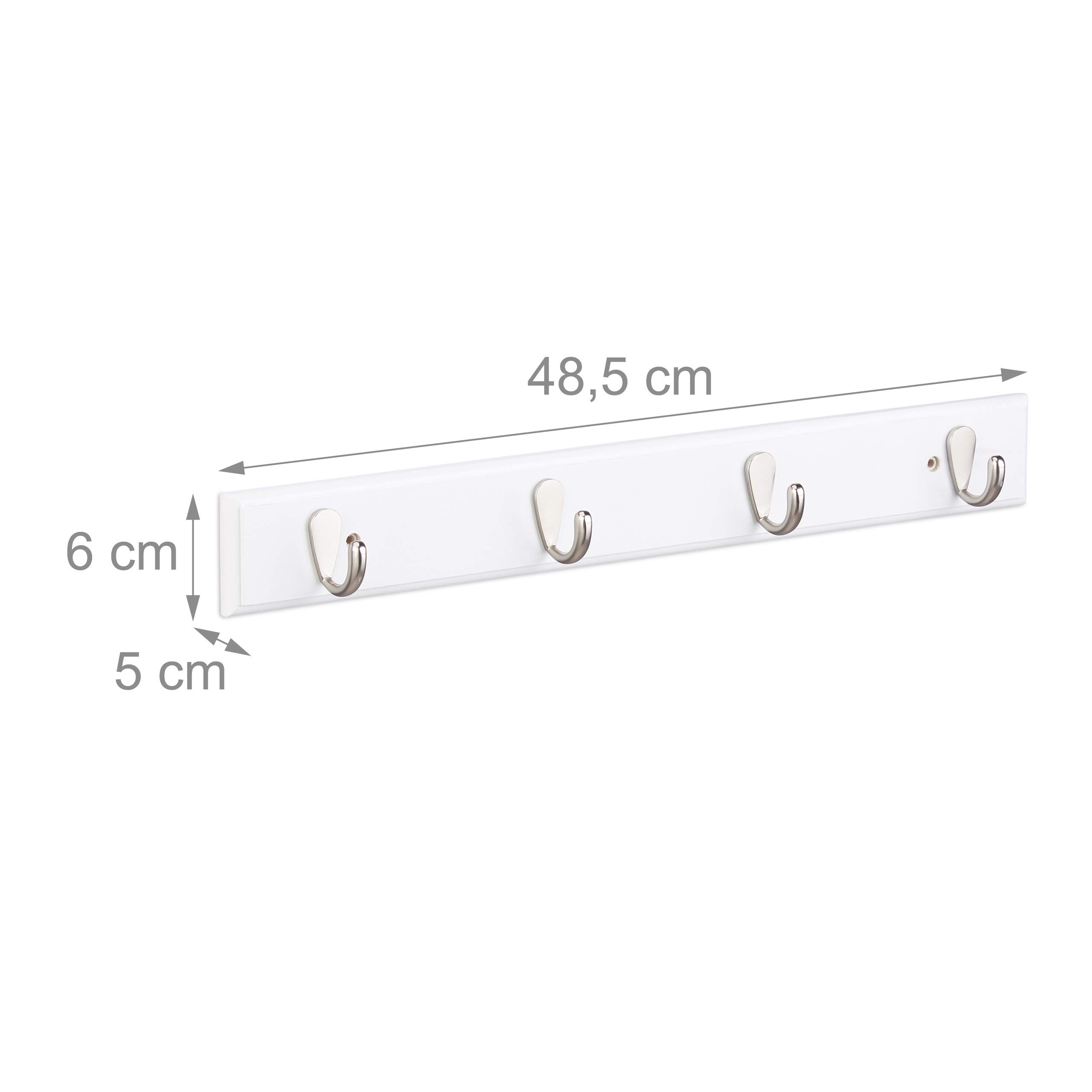 relaxdays-hakenleiste-bambus-wei-mit-4-haken-48-5-x-5-x-6-cm image 4