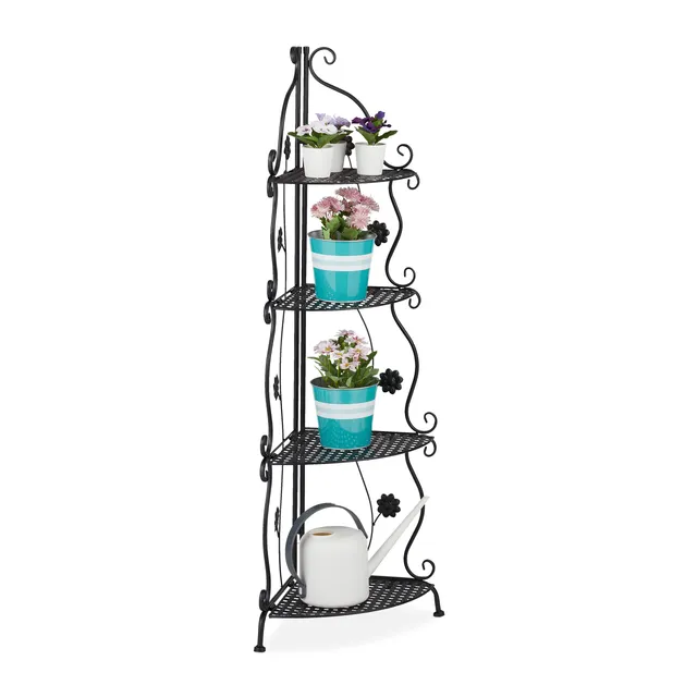 relaxdays-blumenregal-metall-4-stufig-hxbxt-113-5x31x31-cm-schwarz image 1