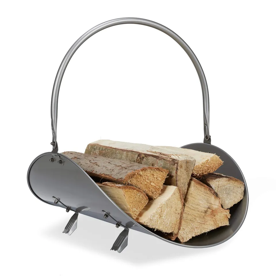 relaxdays-kaminholzkorb-metall-oval-43x34x48cm-silber image 1