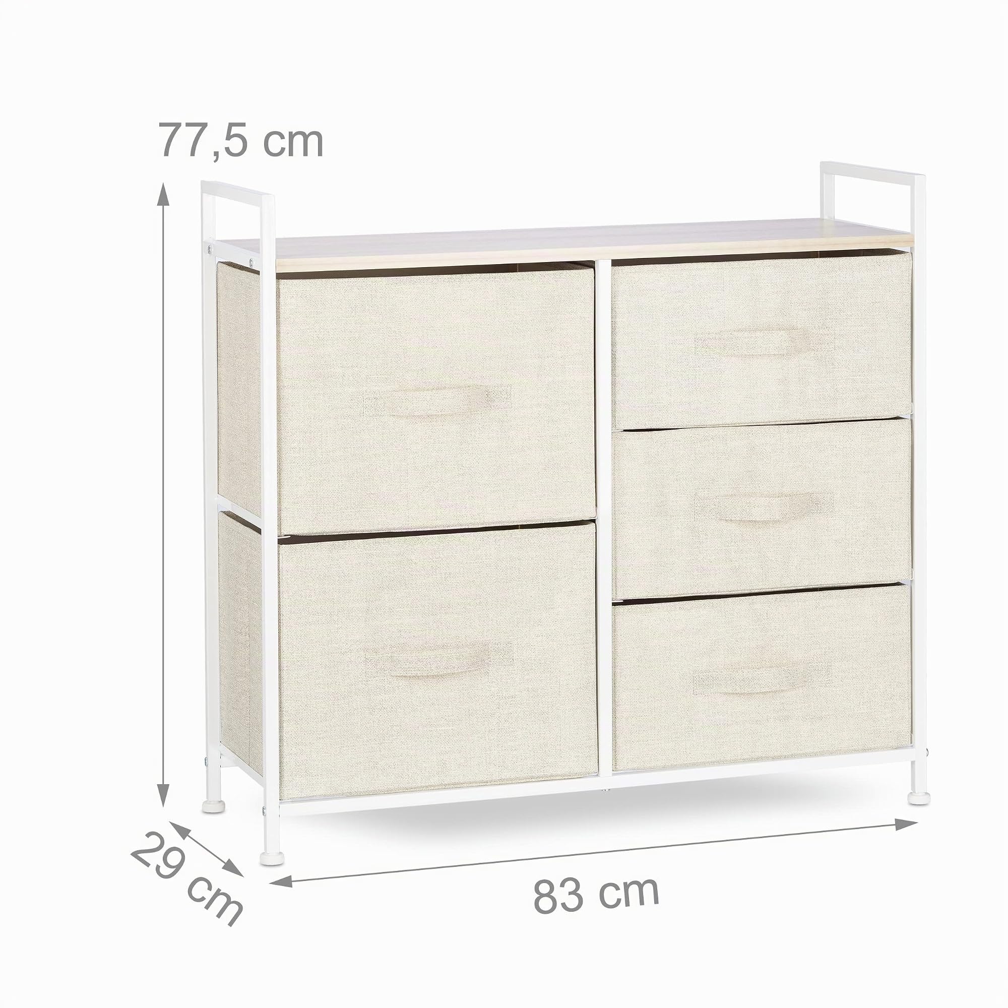 relaxdays-regalsystem-mit-5-stoff-schubladen-beige-77-5-x-83-x-29-cm image 3