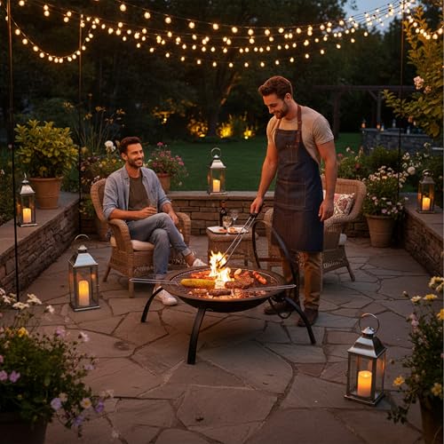relaxdays-xl-feuerschale-d-56-5-cm-mit-grillrost-schwarz image 7