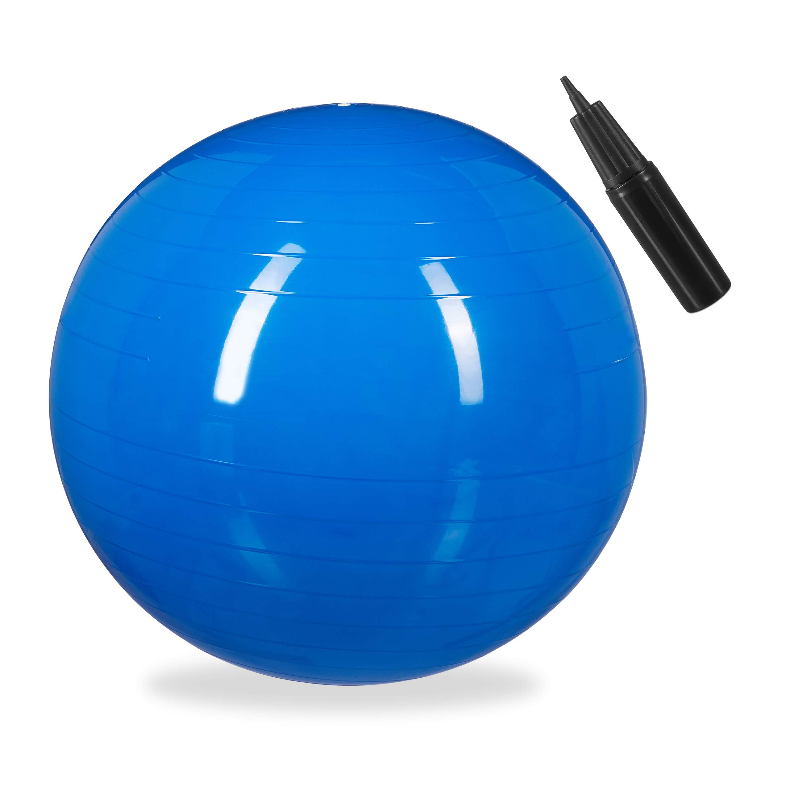 relaxdays-gymnastikball-fitnessball-65-cm-blau-mit-luftpumpe image 1