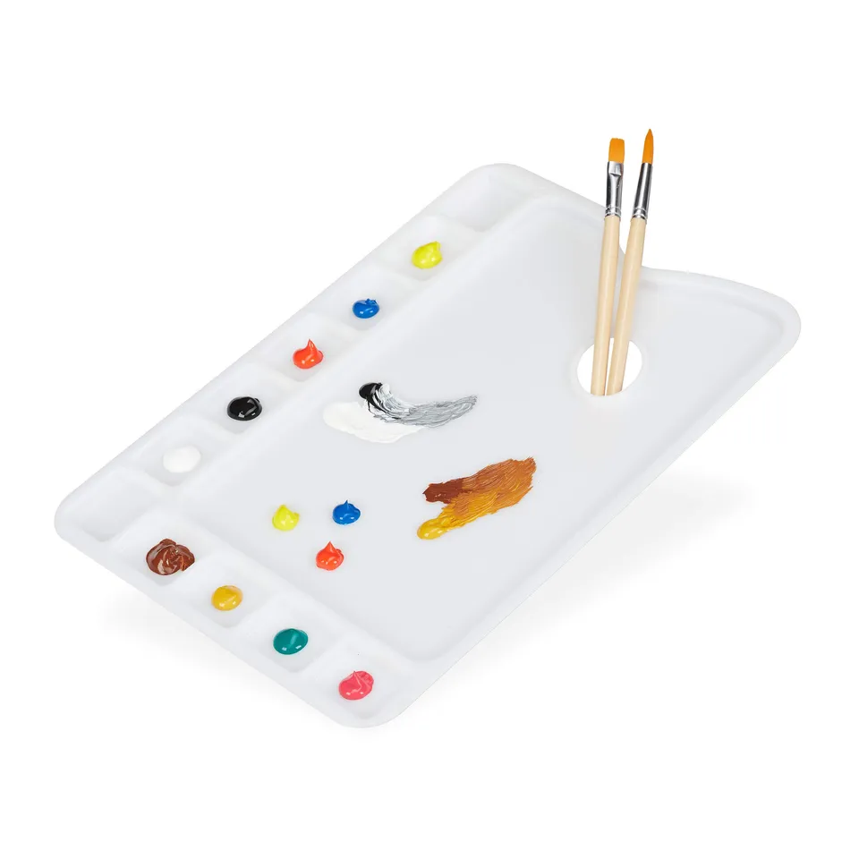 relaxdays-mischpalette-mit-griffloch-kunststoff-33-5x23-cm-wei-11-mulden image 1