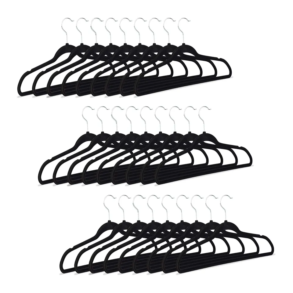relaxdays-kleiderb-gel-30er-set-samt-schwarz-rutschfest-mit-360-haken image 1