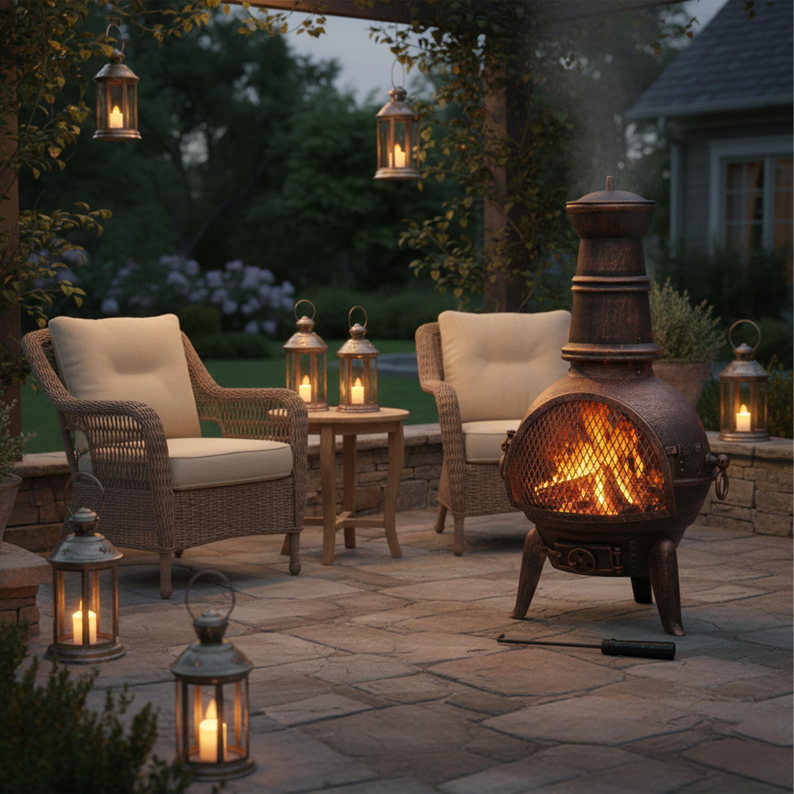 relaxdays-terrassenofen-aztekenofen-gusseisen-bronze-gartenofen-mit-funkenschutz image 3