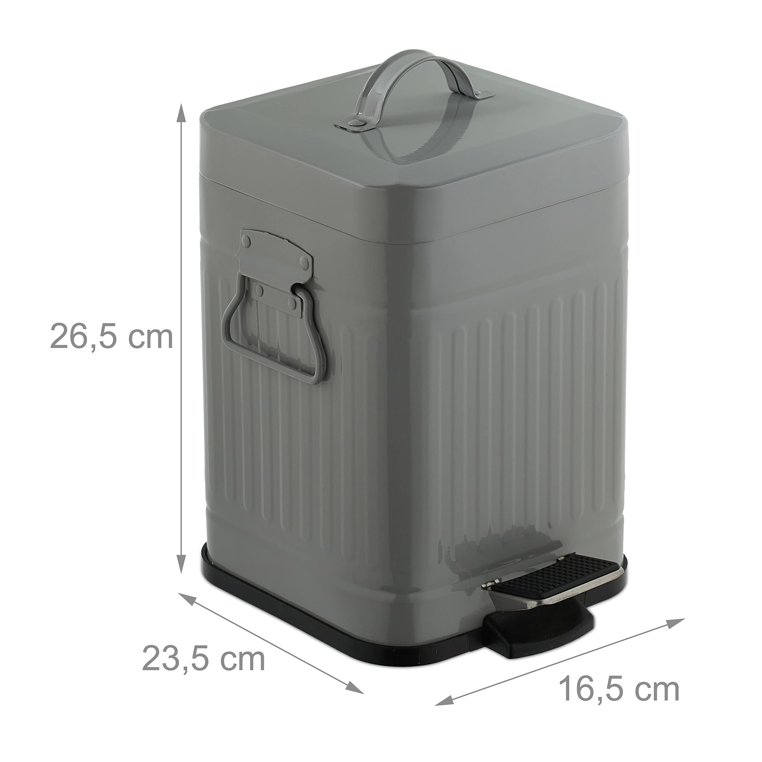 relaxdays-kosmetikeimer-3-liter-treteimer-eckig-hellgrau-soft-close image 4