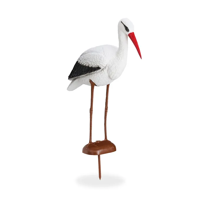 relaxdays-gartenfigur-storch-wei-rot-80-x-22-x-64-cm image 1