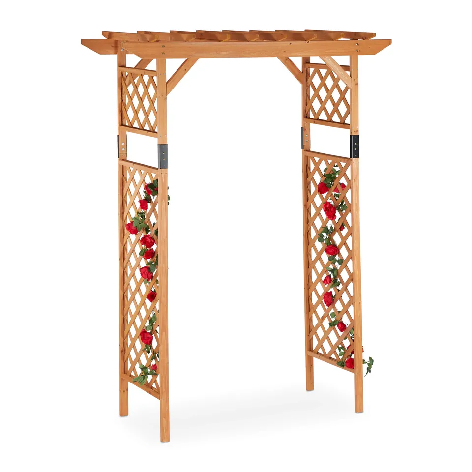 relaxdays-holz-rosenbogen-pergola-eckig-extra-breit-230x162x79-cm-orange image 1