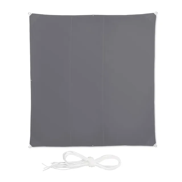 relaxdays-sonnensegel-quadratisch-4-x-4-m-grau-wasserabweisend image 1