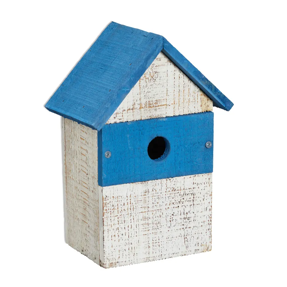 relaxdays-deko-vogelhaus-holz-shabby-wei-blau-25-5-cm-zum-h-ngen image 1