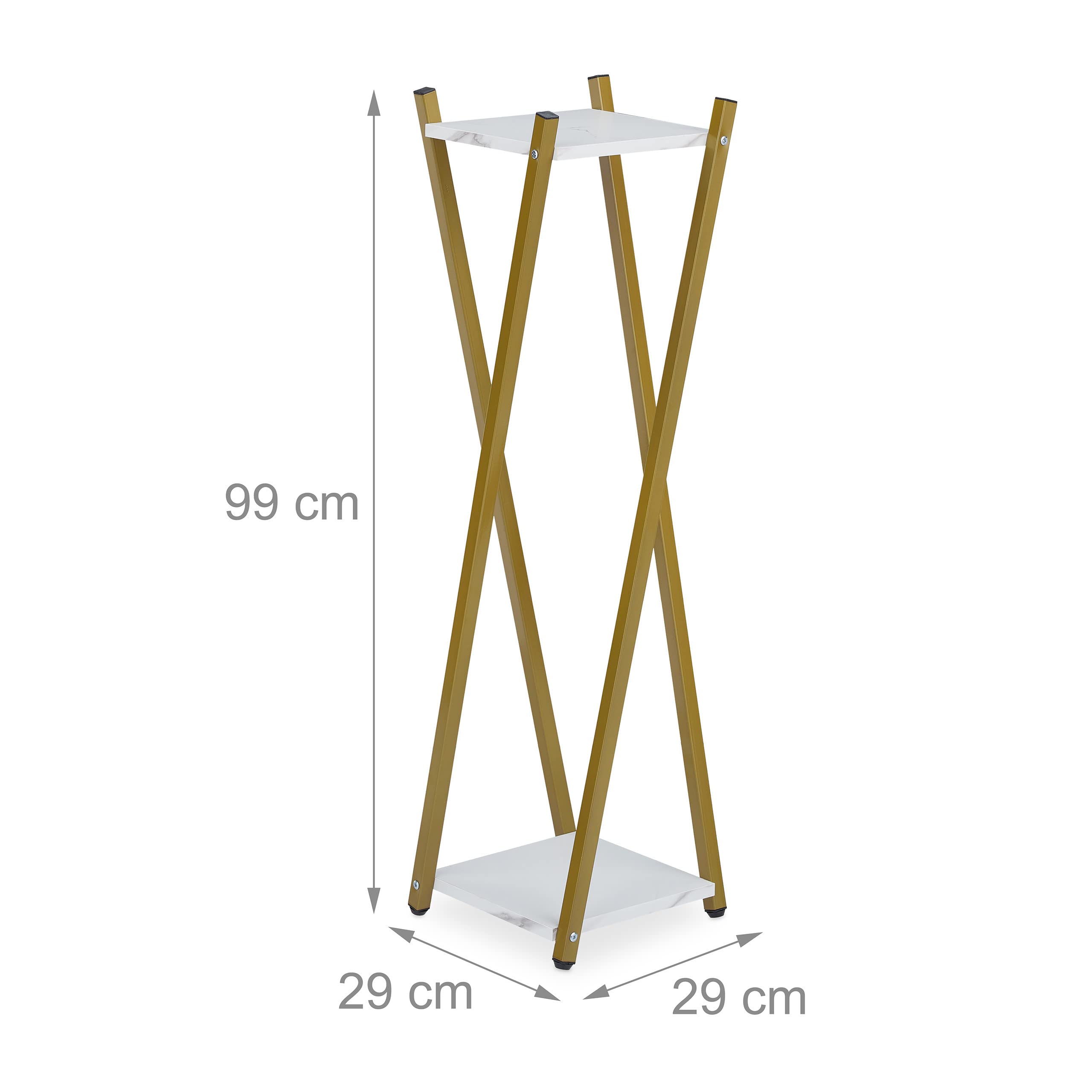 relaxdays-blumenst-nder-2-etagen-metall-blumenhocker-marmoroptik-gold-wei-99-x-2 image 4