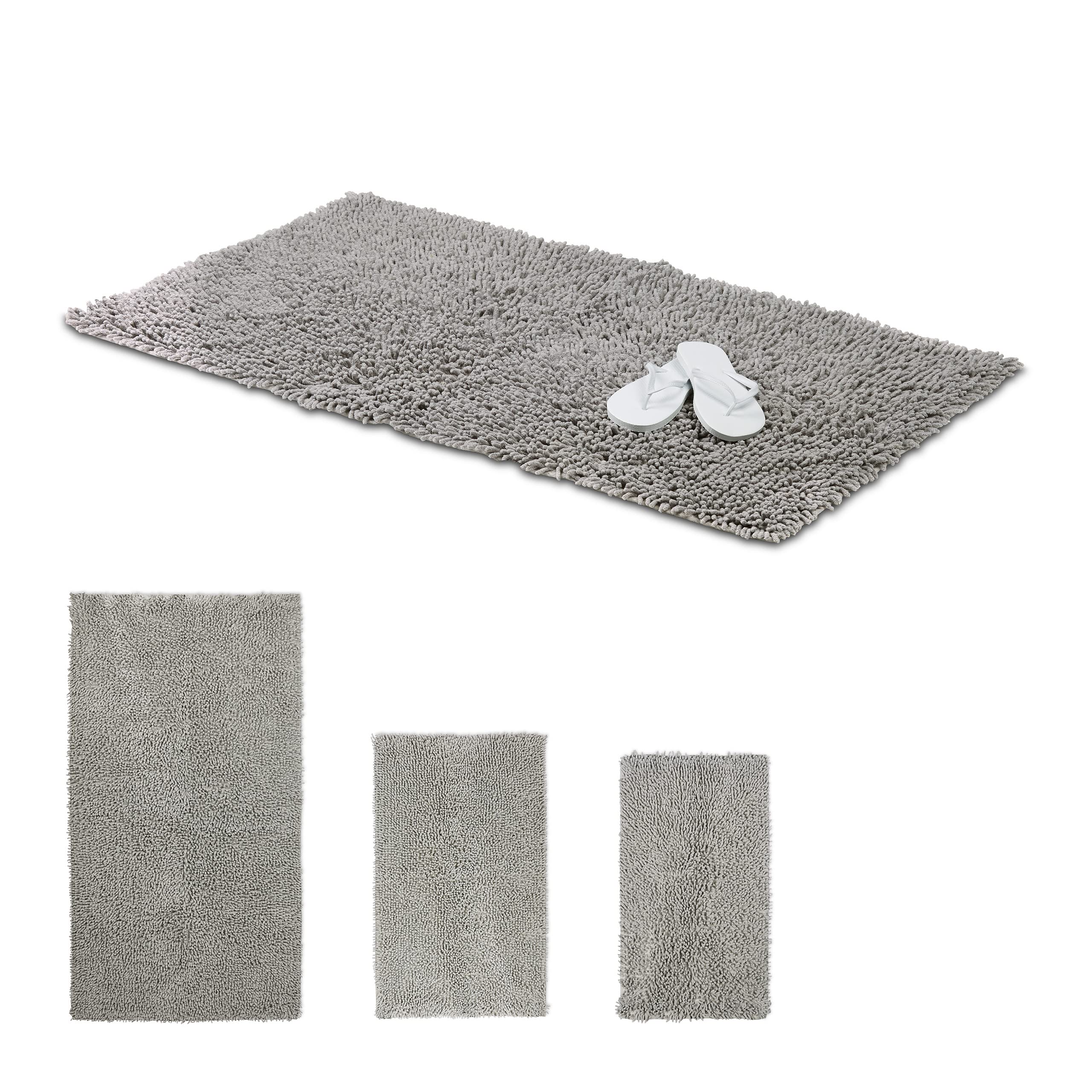 relaxdays-shaggy-badematte-hochflor-teppich-120-x-70-cm-grau image 1