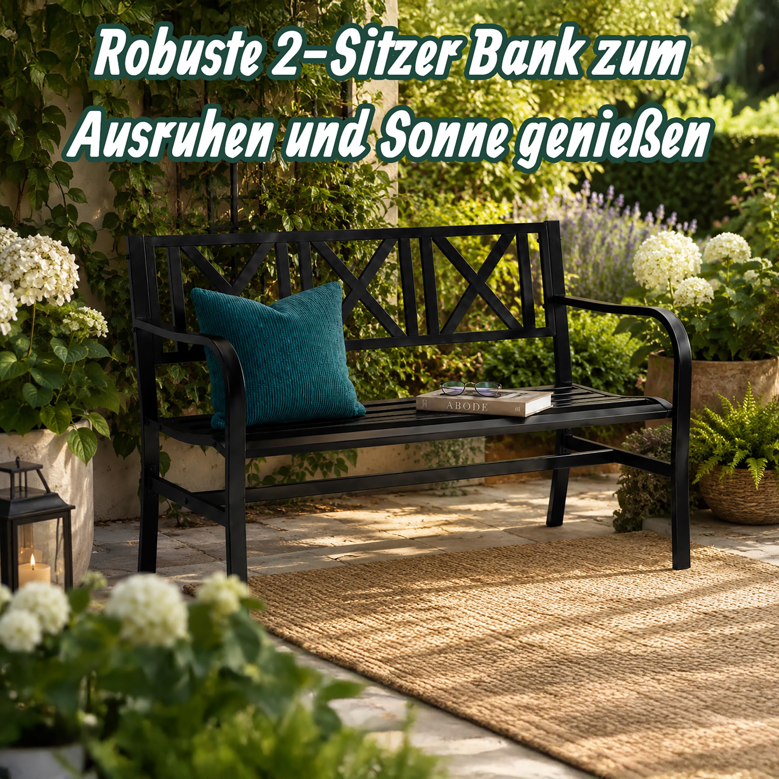 relaxdays-gartenbank-metall-2-sitzer-81-x-127-x-56-cm-schwarz image 4