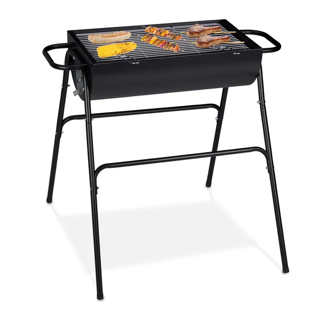 relaxdays-holzkohlegrill-standgrill-tragbar-stahl-schwarz-82x89x87-cm image 1