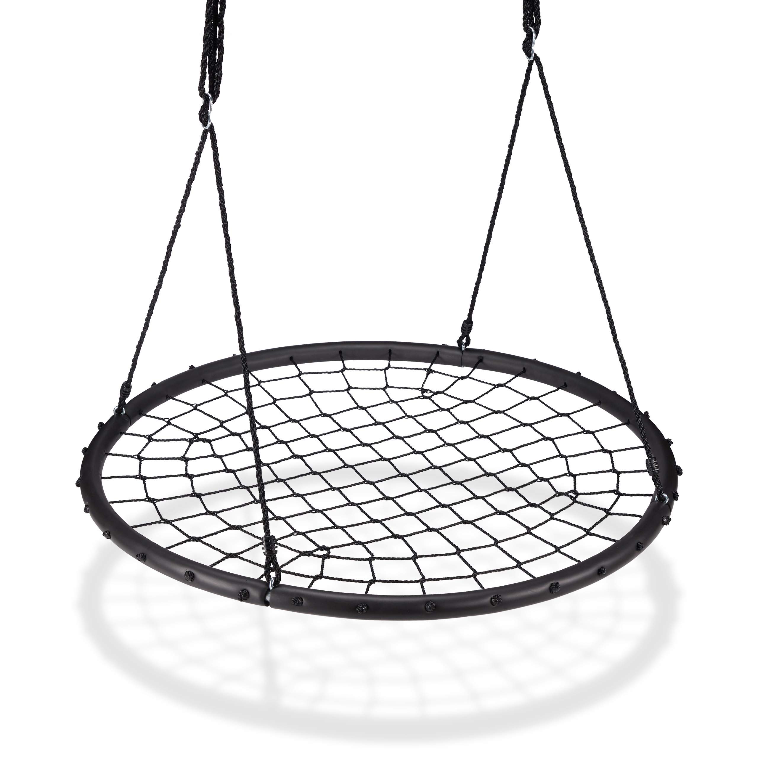 relaxdays-nestschaukel-mit-netz-120-cm-schwarz-bis-150-kg-verstellbar image 1