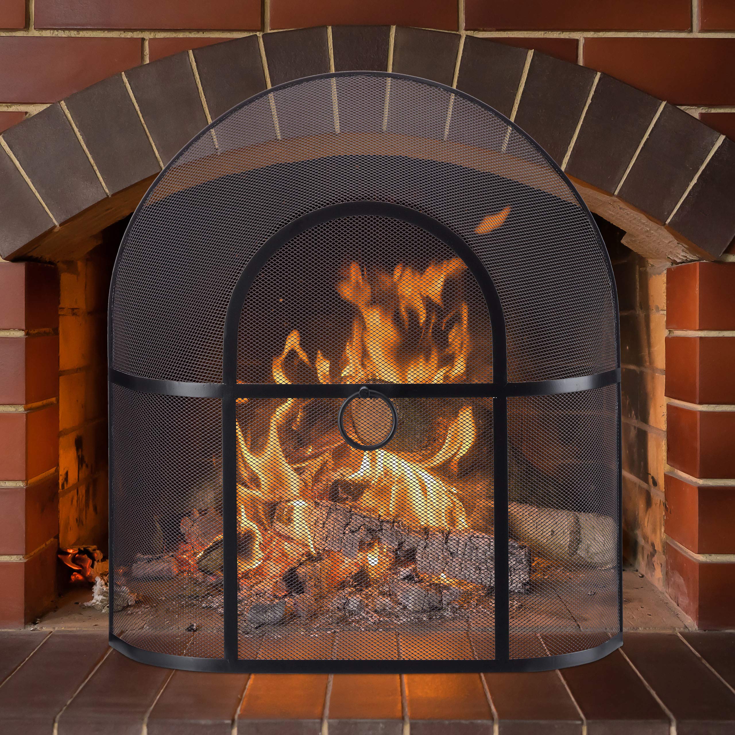 relaxdays-funkenschutzgitter-kamin-stahl-schwarz-62x56x16-cm-ohne-bohren image 2