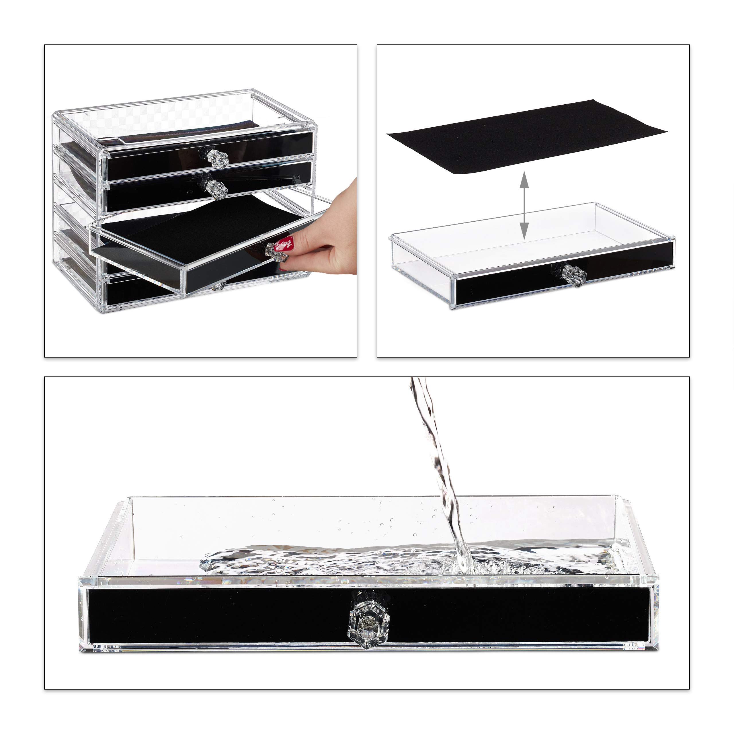 relaxdays-kosmetik-organizer-5-schubladen-acryl-schwarz image 6