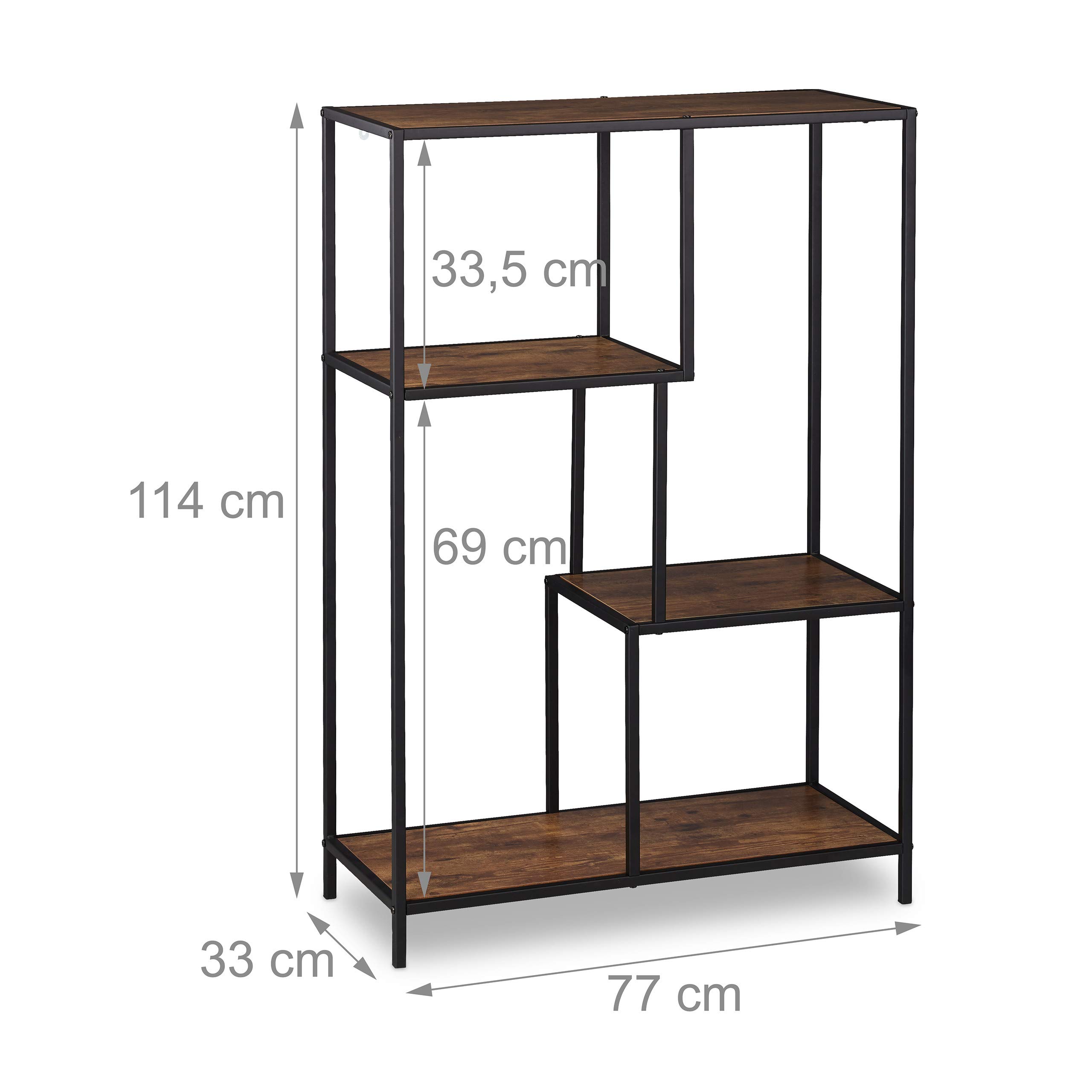 relaxdays-standregal-vintage-3-ablagen-offenes-regal-114-5-x-77-x-33-cm-braun-sc image 3