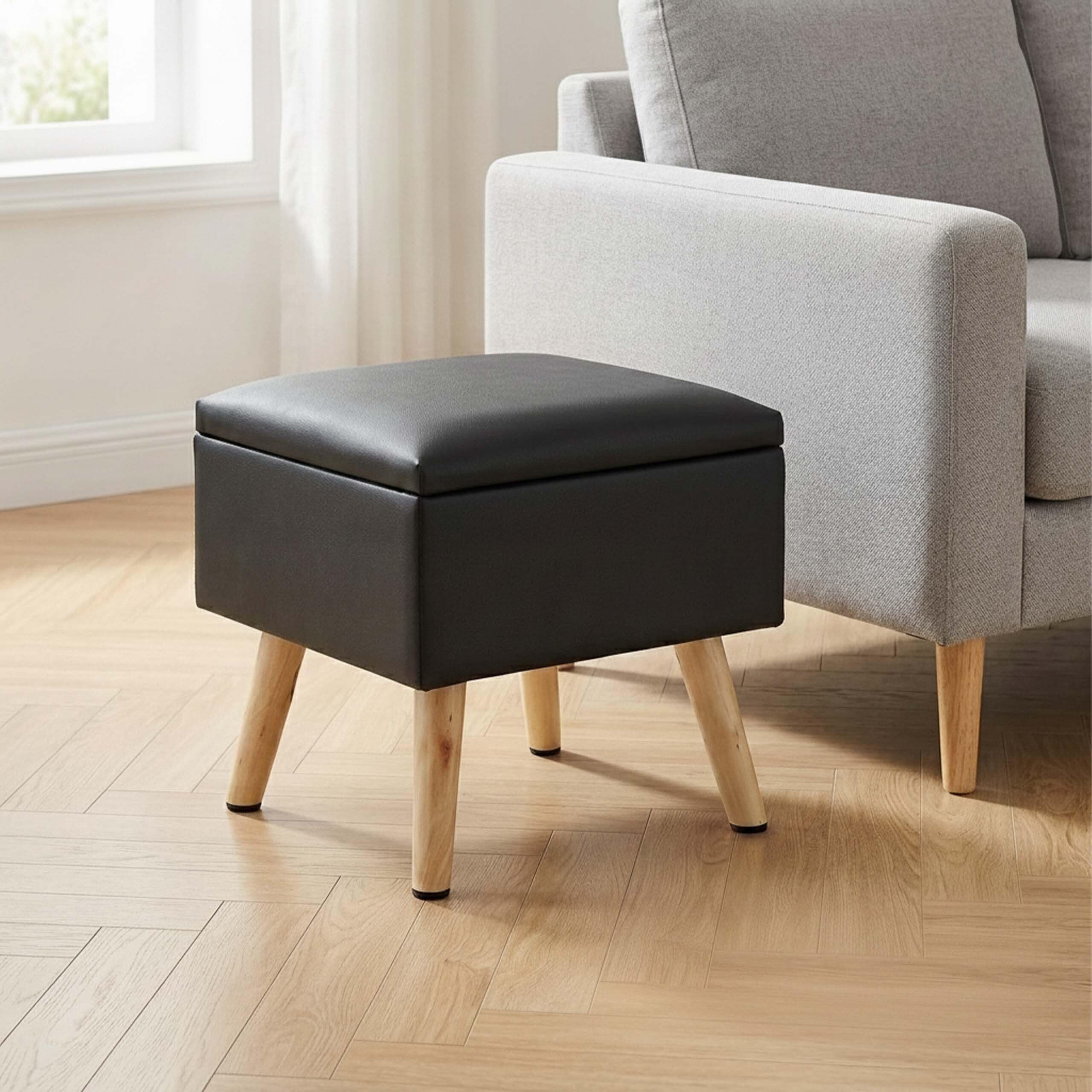 relaxdays-sitzhocker-mit-stauraum-40-x-40-x-40-cm-kunstleder-schwarz image 2