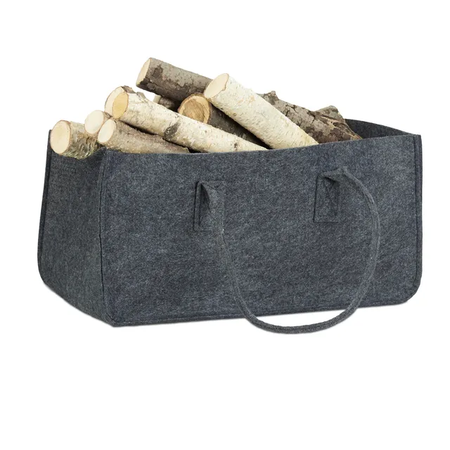 relaxdays-kaminholztasche-filz-faltbar-25x25x50-cm-anthrazit image 1