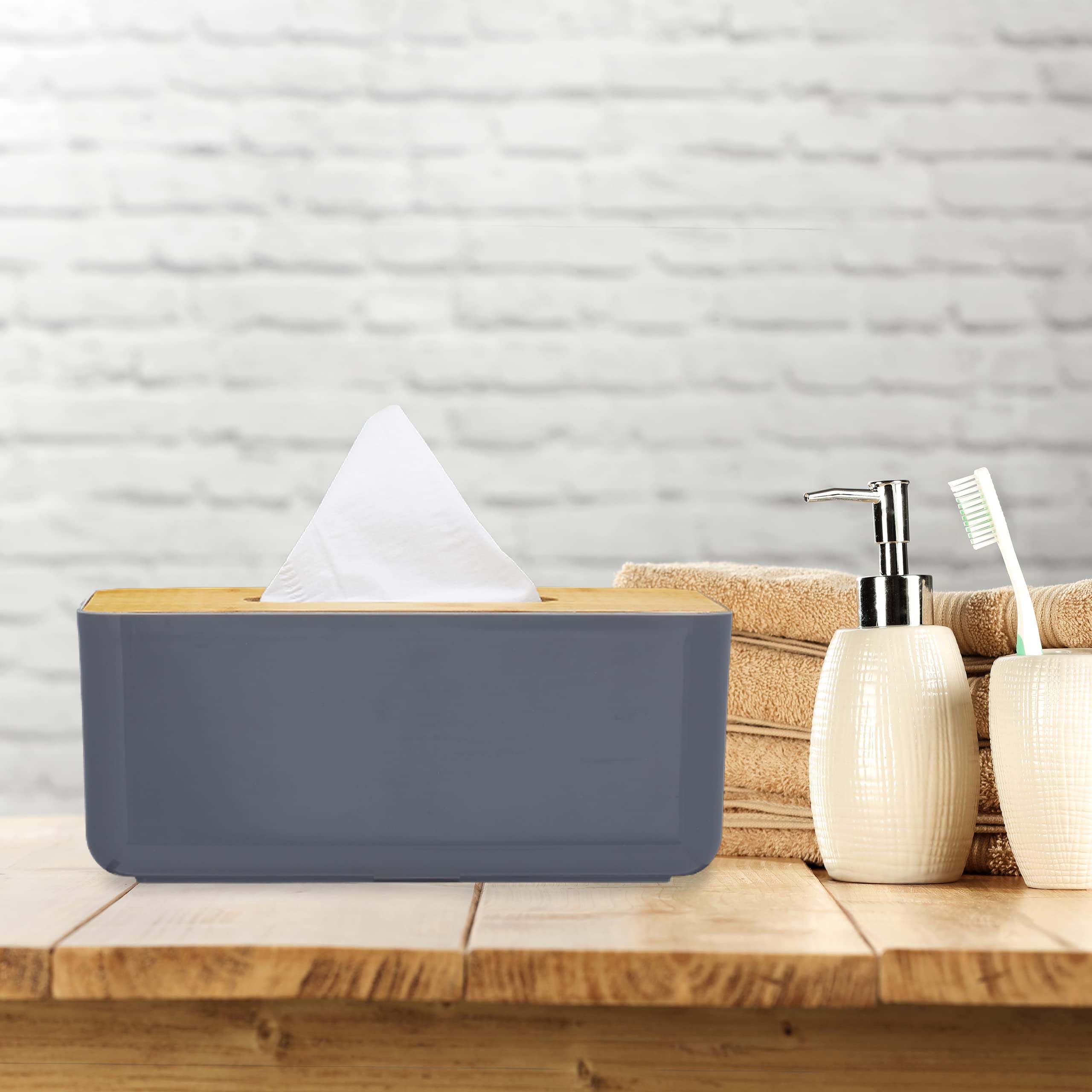 relaxdays-taschentuchbox-nachf-llbar-bambus-deckel-grau-10x23x13-cm image 2